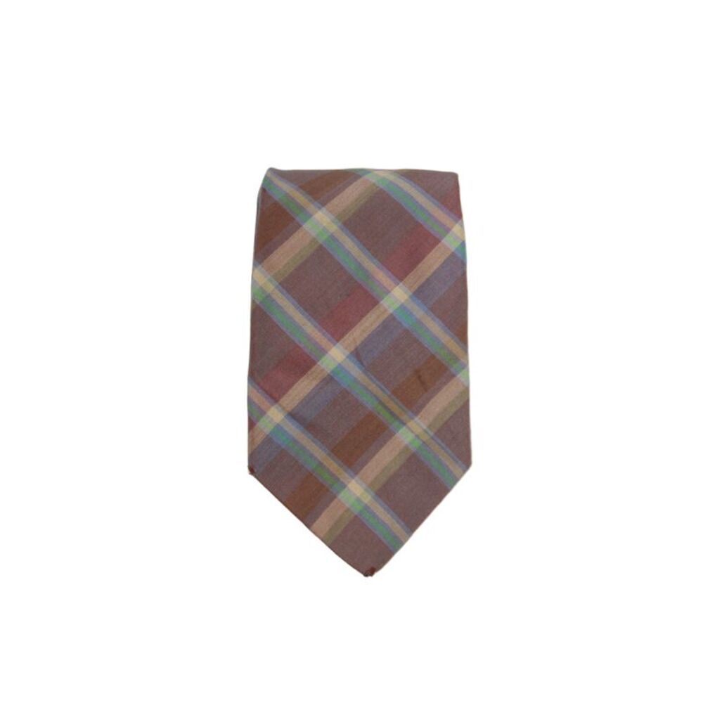 Paul Stuart Mens Silk Plaid Classic Necktie Multi Colored